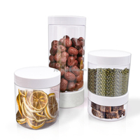 Pot transparent de qualité alimentaire de 200 g avec couvercle à vis / Contenant en plastique PET