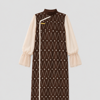 Robe de soirée/formeuse élégante Jenar, tissée, longue jusqu'au sol, style ethnique moderne, mode traditionnelle tissée à la main