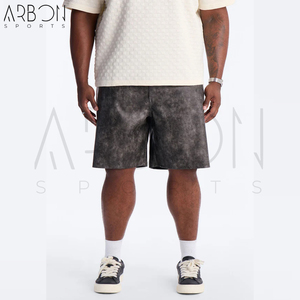 Shorts en cuir robustes, légers et respirants, style urbain hip-hop, mode streetwear estivale, avec logo personnalisé, nouvelle collection - Product Image 4