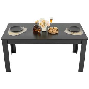 Modern 63-Inch Rectangle Dining Table <b>Large</b> Wood Conference <b>Desk</b> for 4-6 People Supporting 'fo' Furniture - Product Image 1