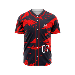 เสื้อเบสบอลสั่งทำพิเศษ แห้งเร็ว ระบายอากาศได้ดี คุณภาพสูง แขนสั้น ติดกระดุมเต็มตัว ไซส์ใหญ่ เย็บด้านหน้า โพลีเอสเตอร์ 100% - Product Image 4