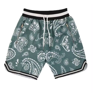 Custom Breathable Basketball Mesh Shorts for Men Double <b>Layer</b> Zipper Side Pockets Casual Anti-Wrinkle Sublimation Printing - Product Image 3