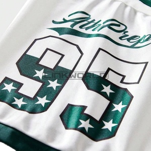 Camisetas de punto de ganchillo de manga corta con cuello redondo y logotipo personalizado para hombre OEM, camiseta de fútbol americano transpirable de talla grande - Product Image 6