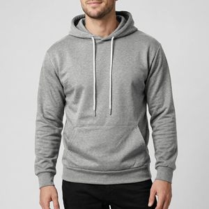 Sweat à capuche personnalisé pour homme, pull-over uni, sweat à capuche en molleton épais, poche kangourou, mélange de coton 100%, coupe décontractée - Product Image 4
