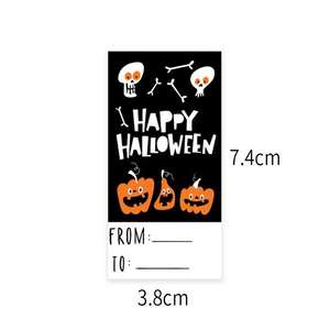 Étiquettes autocollantes rondes en acrylique thermofusible imperméables en gros pour emballages de cadeaux avec logo Halloween - Product Image 1