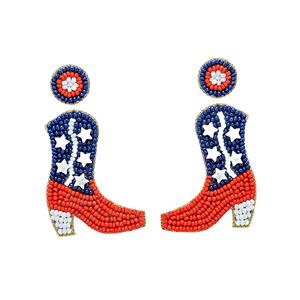 Pendientes Colgantes Hechos a Mano con Cuentas de Vidrio Plateadas en Forma de Flor, Joyería de Inspiración Occidental con Detallado Trabajo de Cuentas - Product Image 4