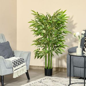 Albero di Bambù Artificiale Decorativo da 4,5 Piedi in Vaso per Arredamento Interno o Esterno - Product Image 6