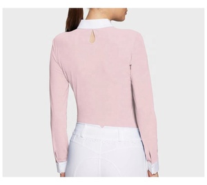 Camisa de espectáculo ecuestre de rendimiento para mujer de manga larga con paneles de malla de refrigeración para camisa de montar - Product Image 2