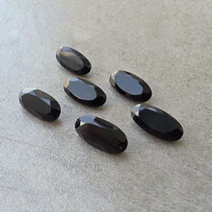 Ónix Negro Natural, Corte Facetado, Calibrado, Gema Ovalada Grande Suelta, para Joyería, Todos los Tamaños Disponibles, Juego de Colores - Product Image 3