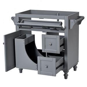 Modern 30-Inch Bathroom Vanity <b>Storage</b> Cabinet with <b>2</b> <b>Drawers</b> and Tipout <b>Drawer</b> Sink Not Included Contemporary Style - Product Image 1