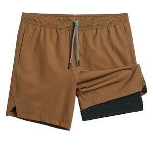 Pantalones Cortos Deportivos Casuales para Hombre, 7 Pulgadas de Largo Interior, Transpirables, Elásticos, 2 en 1, de Secado Rápido, para Correr, con Logotipo Frontal - Product Image 1