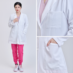 Bata de laboratorio de algodón de manga corta para mujer moderna de alta calidad con logotipo OEM/ODM elegante MOQ bajo para médicos farmacéuticos trabajadores médicos - Product Image 6