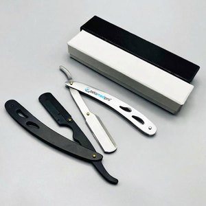 Navaja de Afeitar Plegable Profesional para Salón, Cuchilla de Acero Inoxidable Plegable, Navaja de Barbero con Logotipo Personalizado, Cuchilla para Cortar el Cabello para Hombres - Product Image 1