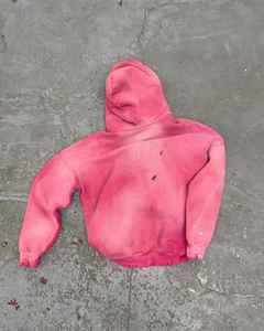 Sudadera con capucha Nesta Sports Vintage para hombre, diseño personalizado, con cremallera, lavado ácido, de algodón grueso, estilo desgastado, talla grande - Product Image 3