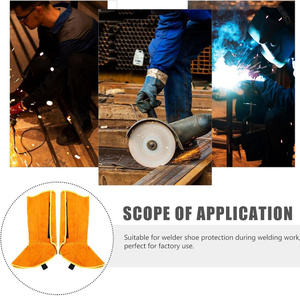 Chaussures de protection industrielles robustes en cuir de vachette pleine fleur pour soudeurs, ignifuges, avec logo personnalisé - Product Image 3