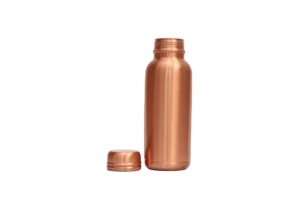 Bouteille de sport moderne en cuivre poli - Bouteille d'eau en métal écologique sans BPA pour la maison, la salle de sport et le bureau - Product Image 2
