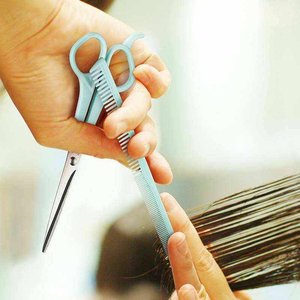 Barber Scissors Kit With <b>Razor</b> Comb And Cleaning Cloth Professional Hair Cutting Tool <b>Set</b> Barber Scissors Kit - Product Image 6