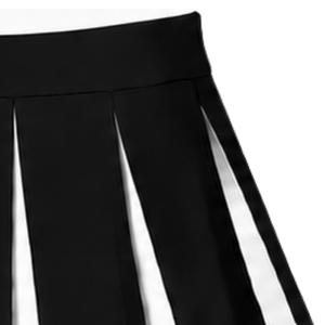 Jupe plissée noire pour femme, tenue de danse athlétique, uniforme d'équipe, vêtement de performance avec rayures blanches - Product Image 4