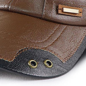Newest Design Fashionable Comfortable Leather <b>Caps</b> Wholesale Price Comfortable And Breathable Men Leather <b>Cap</b> For Online Sale - Product Image 6