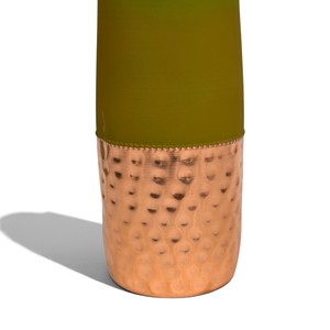 Botella de agua de cobre con cuerpo verde de Indian exports international. Cobre puro certificado - Product Image 5