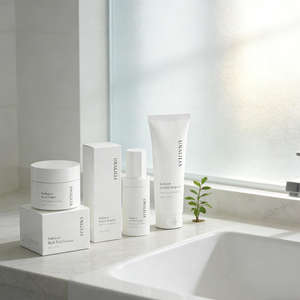 Emballage cosmétique de luxe personnalisé avec impression à l'écran - Pot de crème 70g, tube de nettoyant 100g, flacon de lotion en plastique 50ml et boîte - Product Image 5