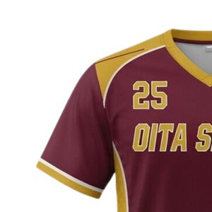 Maillot de lacrosse unisexe bordeaux et or en polyester, coupe athlétique, uniforme sportif, vêtements de performance pour équipe - Product Image 4