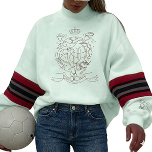 Women Comfortable Oversized <b>Mock</b> <b>Neck</b> <b>Top</b> Warm Cozy Relaxed Fit Loose Shape Stylish Daily Wear Modern Clothing - Product Image 1