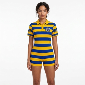 Ensemble 2 pièces body et short pour femme, motif uni, tissé, coupe ajustée, style polo, Nouvelle Collection Été 2026, Sororité grecque Sigma Gamma Rho - Product Image 2