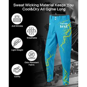 กางเกงเบสบอลและซอฟต์บอลแบบกำหนดเองได้สำหรับทุกเพศ เพิ่มข้อความและโลโก้ของคุณเอง ดีไซน์ลายท่อ - Product Image 5