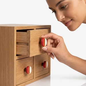 Boutons de tiroir en résine blanche, style moderne rond, pour meubles de chambre et de bureau à domicile, poignées écologiques et durables - Product Image 2