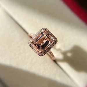 Rose <b>Gold</b> Plated 925 Silver Morganite Oval Cut <b>Cocktail</b> <b>Ring</b> Prong Setting Women's Luxury Engagement Third Party Certified - Product Image 3