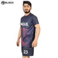 Ensemble d'uniformes de football personnalisés Blaze Fight Wear légers pour l'été, respirants, unisexes, avec nom et numéros d'équipe personnalisés
