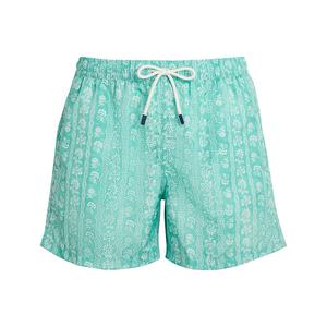 Shorts de bain pour hommes avec sublimation frontale, couleurs de tissu personnalisées, impression, cordon de serrage réglable, taille élastique - Product Image 1