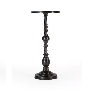 โต๊ะข้างโลหะสีดำโบราณแบบขายส่ง โต๊ะฐานทรงลูกกรง - Product Image 1