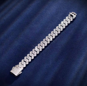 Wholesale Custom Stainless Steel Iced Out Heavy Cuban Link Necklace and Bracelet for <b>Mens</b> Available at Best Price - Product Image 6