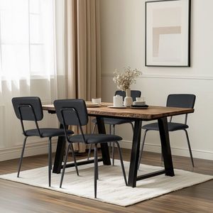 Set di 4 Sedie da Pranzo Moderne Imbottite Nere per Cucina, Bar, Ufficio - Product Image 6