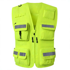 Produit phare : Gilet de sécurité haute visibilité ANSI Classe 2 en polyester léger et durable avec bande réfléchissante, ajustement confortable pour les tâches professionnelles - Product Image 6