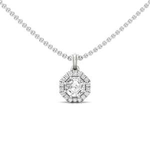 จี้เพชรทรงแปดเหลี่ยม CVD รุ่น Regal Grace Solitaire ชุบทอง 10K รับรองโดย GIA เครื่องประดับสไตล์ชาติพันธุ์สุดหรู เป็นของขวัญสำหรับผู้หญิง - Product Image 1