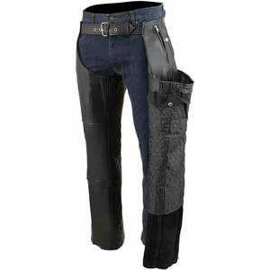 Chaps de moto en cuir noir premium pour homme ML1191 2025, doublure thermique à fermeture à pression, vêtements de course automobile - Product Image 3