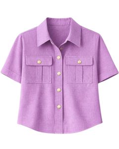 <b>Womens</b> Sage Green Two Piece Co Ord Set <b>Short</b> Sleeve Crop Shirt And Wide Leg <b>Cargo</b> Pants Casual Summer Outfit For <b>Women</b> Daily Fit - Product Image 1