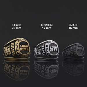 Anillo Personalizado BOJ 007 con Nombre Grabado y Logotipos Personalizados, Hecho a Mano en Plata 925 con Baño de Oro, Diseño Exclusivo, Precio Bajo en Oferta - Product Image 2