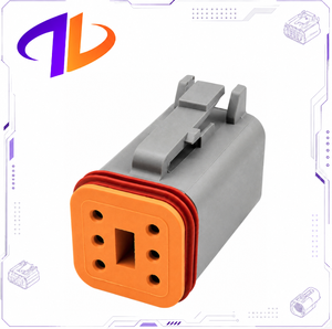 Conector Automotriz Impermeable de Nylon con Contactos de Cobre Macho/Hembra de 6 Pines Compatible con DT06-6S, Carcasa Gris para Arnés de Cables - Product Image 2