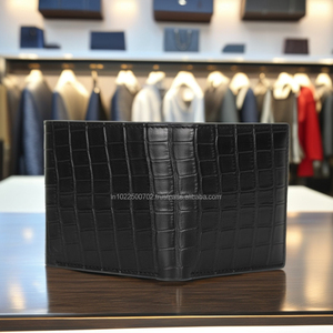 กระเป๋าสตางค์หนังจระเข้สุดแปลกสำหรับผู้ชายกระเป๋าใส่เหรียญแบบสั้นเปิดปิดโลโก้ได้ตามต้องการสำหรับใช้ในชีวิตประจำวันพร้อมซับในโพลีเอสเตอร์ - Product Image 5