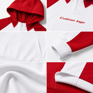 Sudadera con capucha deportiva extragrande de corte holgado con cremallera de un cuarto, de algodón 100% orgánico, ecológica y de alto gramaje, para ropa deportiva personalizada al por mayor - Product Image 4