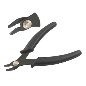 140mm Stainless Steel Standard <b>Bead</b> Crimping Plier Spring <b>Plastic</b> Handles Curved Jaw Wire Stripper Fishing Jewelry Making Wire - Product Image 1