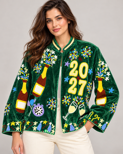 Chaqueta Bomber de Terciopelo Premium con Bordado Suzani |   Carcasa de algodón reversible, ecológica, transpirable y de secado rápido - Product Image 4