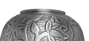 Urna Funeraria de Metal Grande, Decorativa, Floral y Tradicional, de Plata y Latón, Grabada a Mano, para Cenizas Humanas, Venta al Por Mayor - Product Image 6