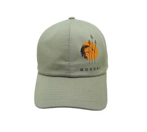 Casquette de baseball personnalisée en gros avec impression artistique hybride et broderie, casquette non structurée en coton vert sauge pour papa - Product Image 1