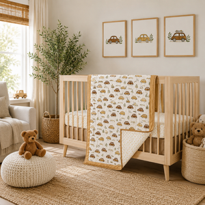 Premium Jaipur Hand Block Printed Cotton Baby Quilt <b>Set</b> Hypoallergenic Cotton Super Soft Machine Washable Eco-Friendly Travel - Product Image 5