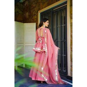 Vêtements traditionnels chinois vêtements de fête élégants haut bas et ensemble Dupatta - Product Image 3